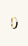 Kosiner Jewelry KOSINER Puzzle 925 Sterling Silver Delicate Black Enamel Hoop
