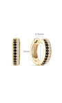 Kosiner Jewelry KOSINER Puzzle 925 Sterling Silver Two - Tone Pave Hoop