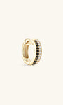 Kosiner Jewelry KOSINER Puzzle 925 Sterling Silver Two - Tone Pave Hoop