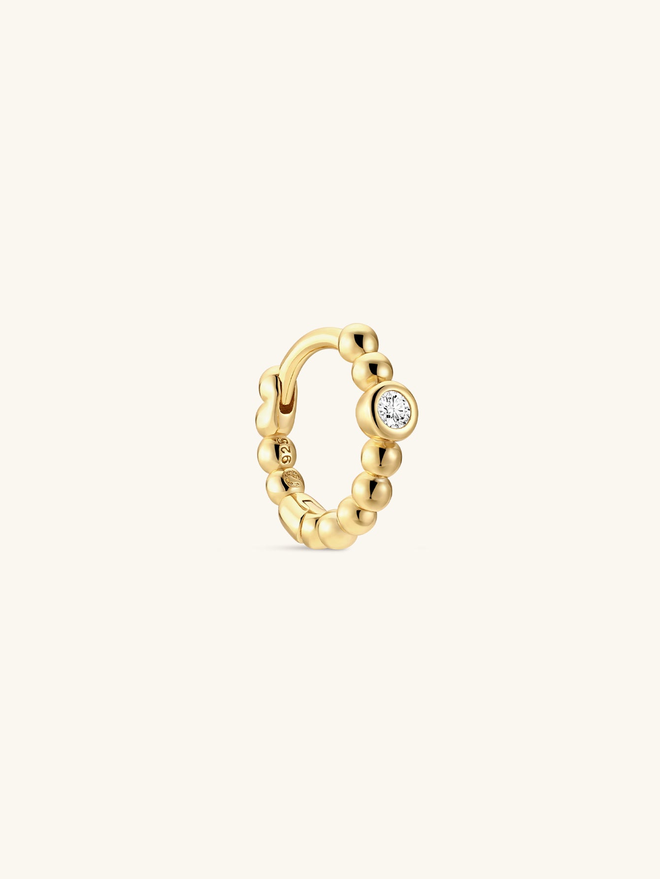 gioielli kosiner Perléa Beaded CZ Huggies in argento sterling