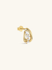 Joias kosiner The Marquise Curved Studs em prata esterlina