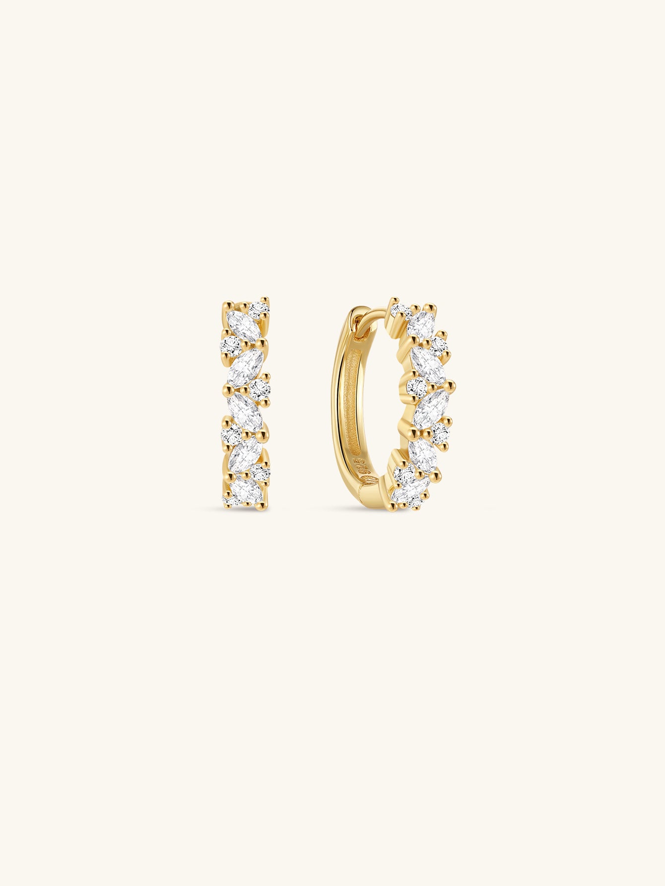 The Marquise Pavé Hoops in Sterling Silver