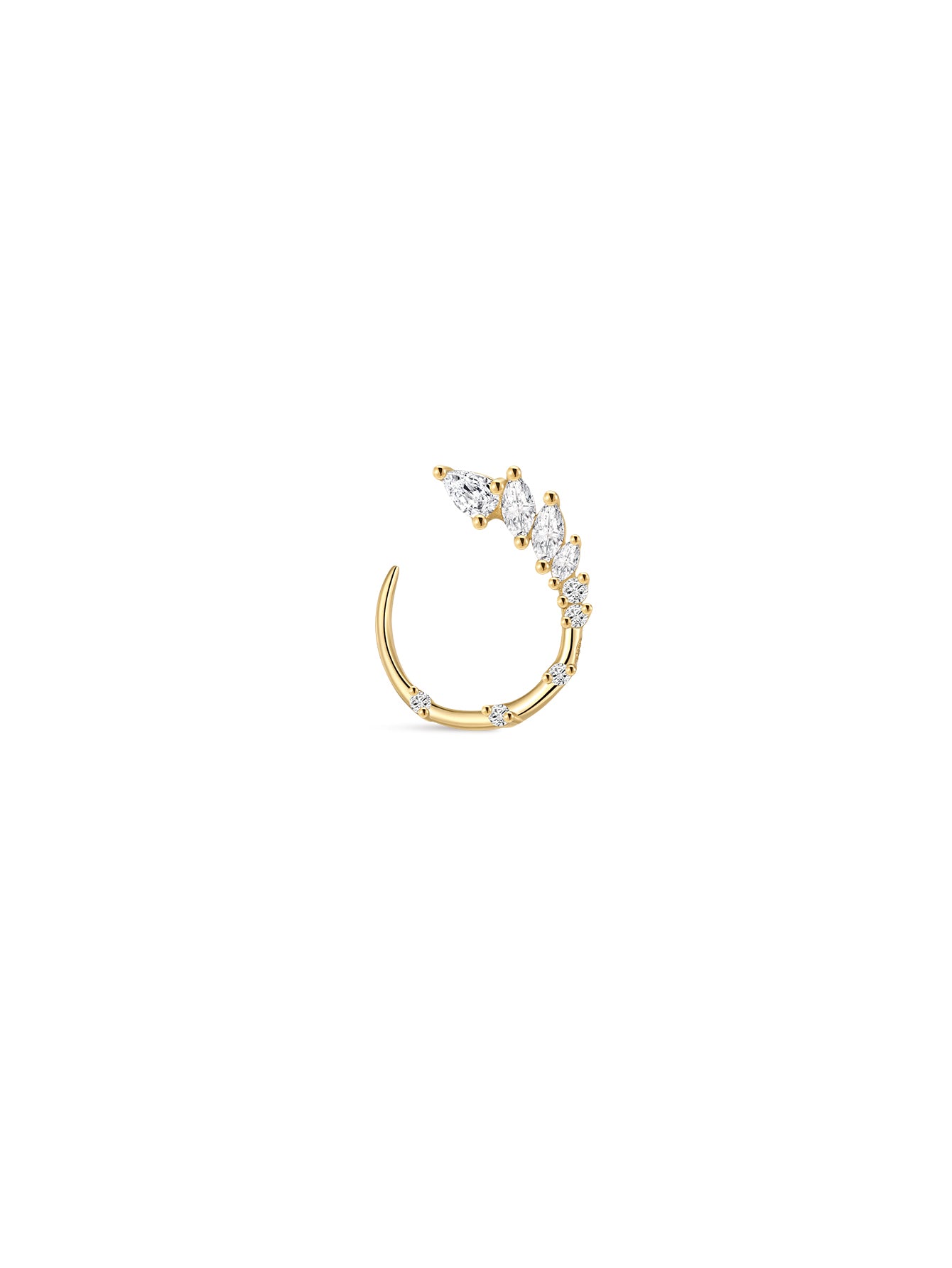 kosiner jewelry The Marquise Wrap Hoops in Sterling Silver