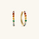 Gem Garden Rainbow Pavé Hoops in Sterling Silver