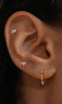 gioielli kosiner Cerchi Gem Garden Rainbow Pavé in argento sterling