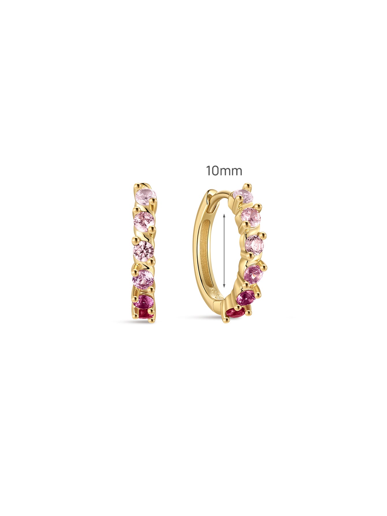 Gem Garden Twist CZ Huggie Hoops in 925 Sterling Silver