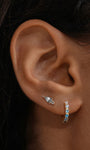 kosiner bijoux Gem Garden Twist CZ Huggie Hoops en argent sterling 925