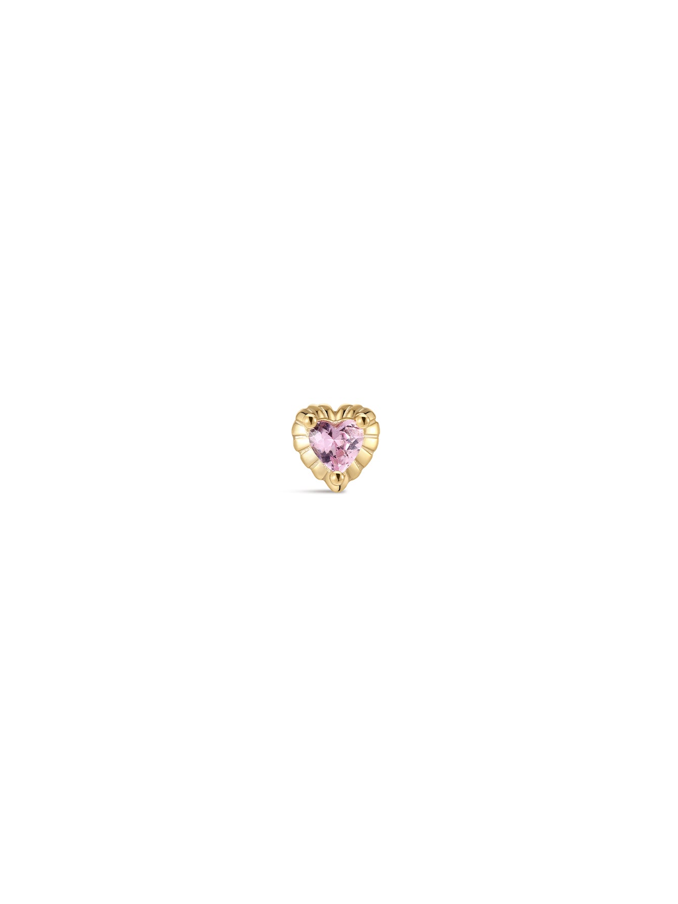 Pink Ritual Heart Stud – 925 Pink CZ Flatback