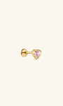 Joias kosiner Pink Ritual Heart Stud – 925 Pink CZ Flatback