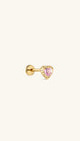 Joias kosiner Pink Ritual Heart Stud – 925 Pink CZ Flatback