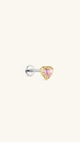 Pink Ritual Heart Stud – 925 Pink CZ Flatback