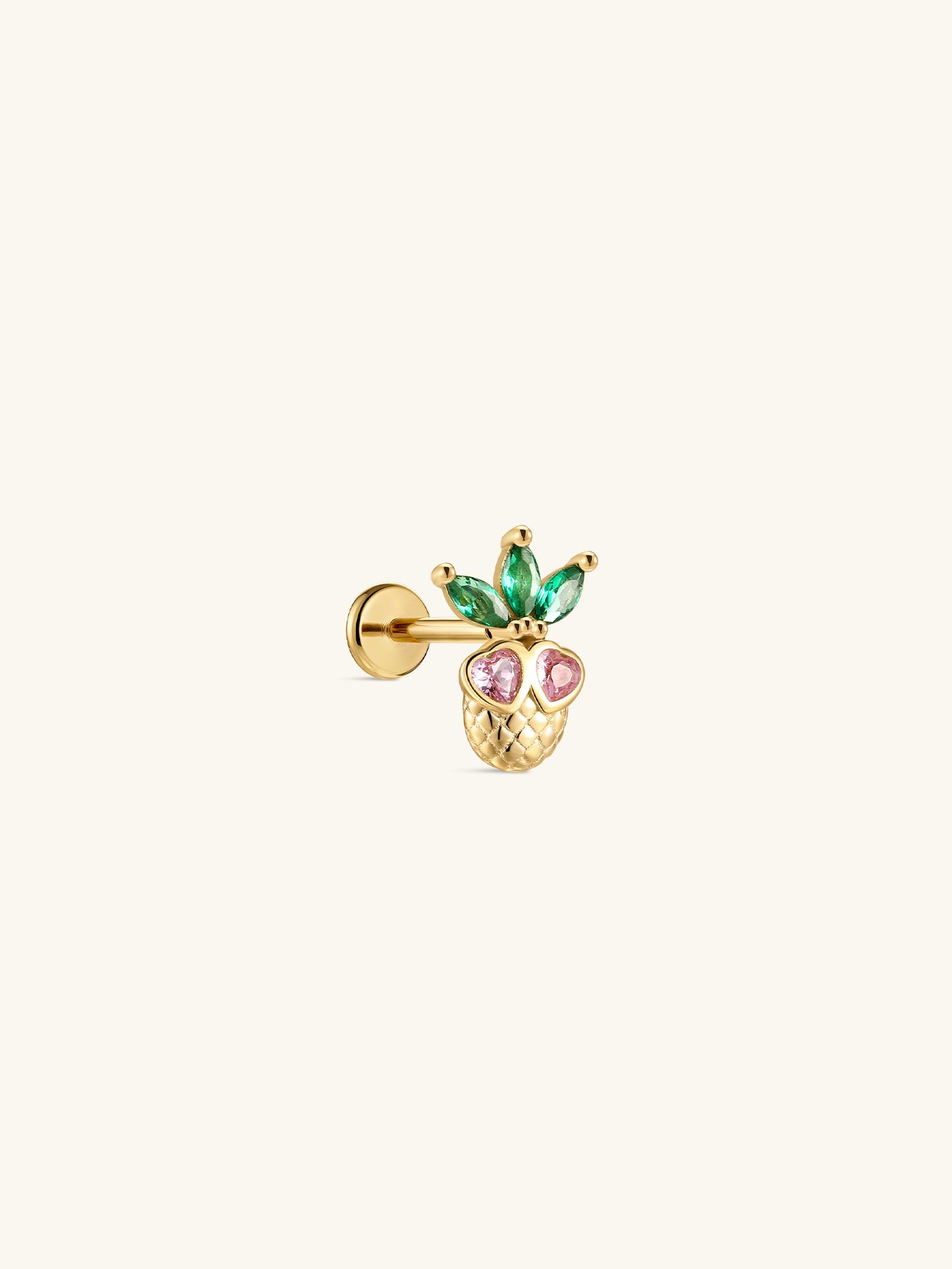 Orchard Pineapple Stud - 925 Sterling Silver Flat Back
