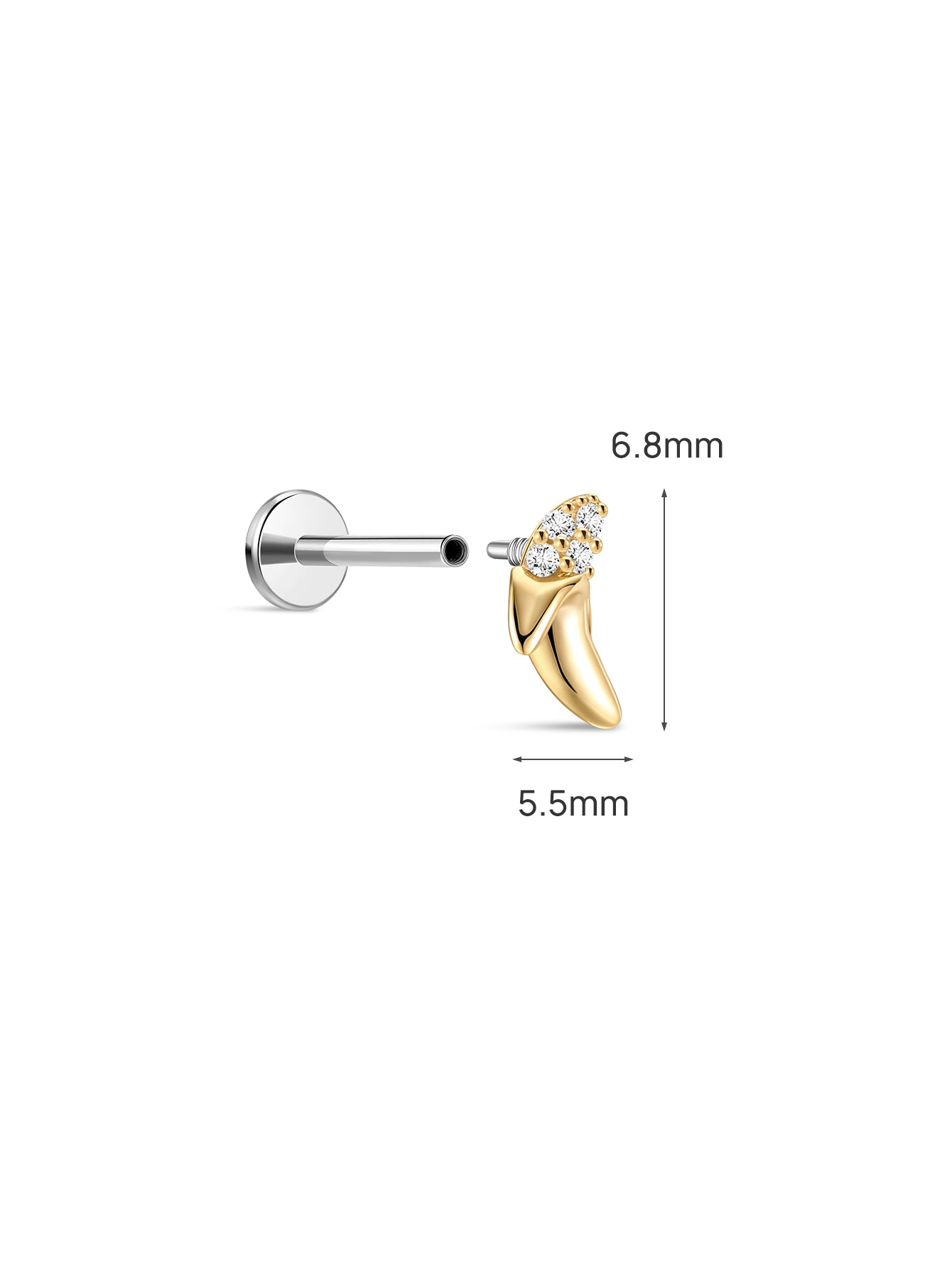 Orchard Banana Stud - 925 Sterling Silver Flat Back