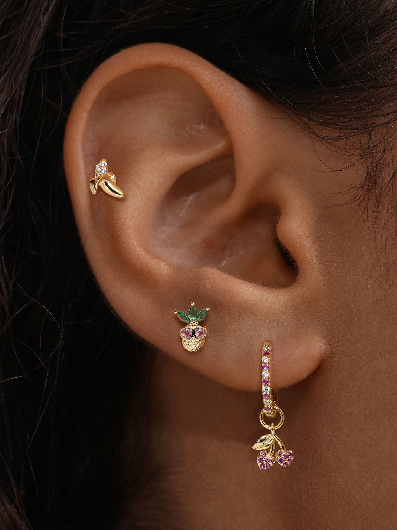 Orchard Banana Stud - 925 Sterling Silver Flat Back