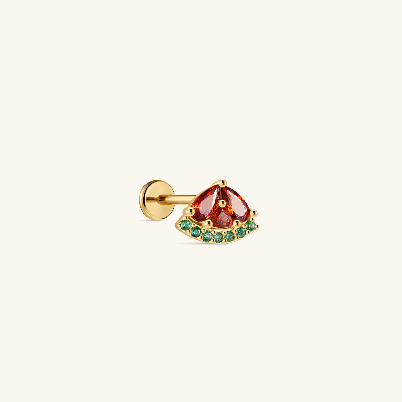 kosiner jewelry Orchard Watermelon Stud - 925 Sterling Silver Flat Back