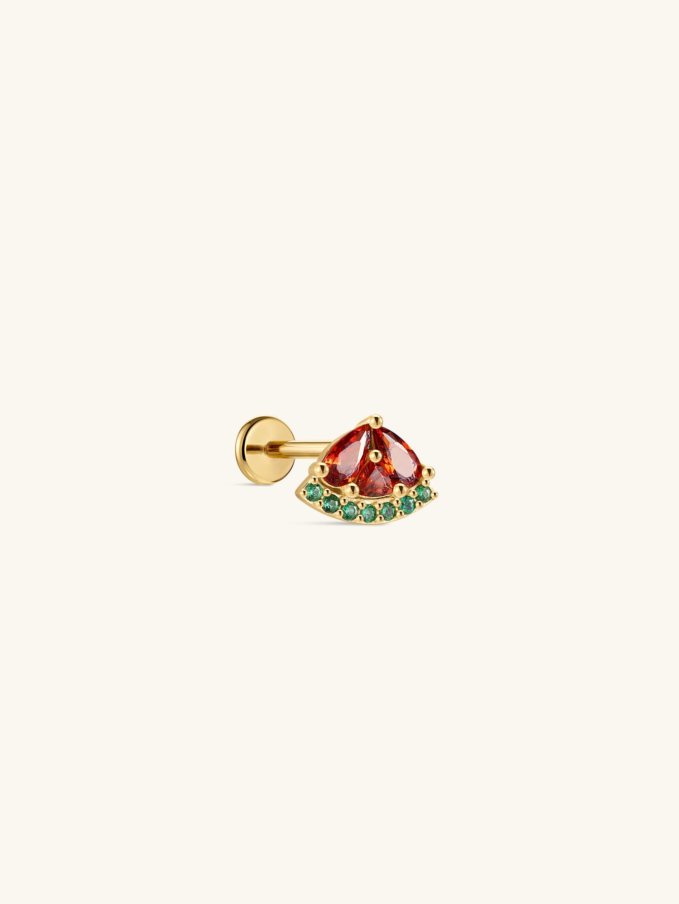 kosiner jewelry Orchard Watermelon Stud - 925 Sterling Silver Flat Back