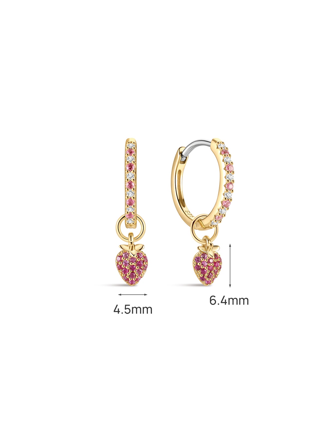 Orchard Strawberry 18K Gold Plated Hoop