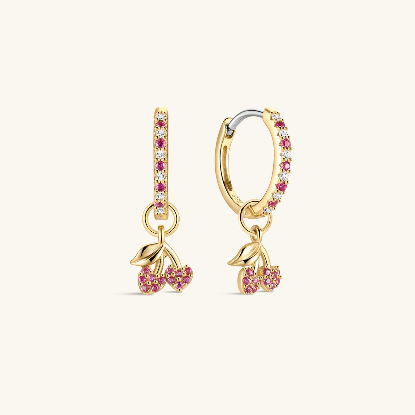 Orchard Cherry 18K Gold Plated Hoop
