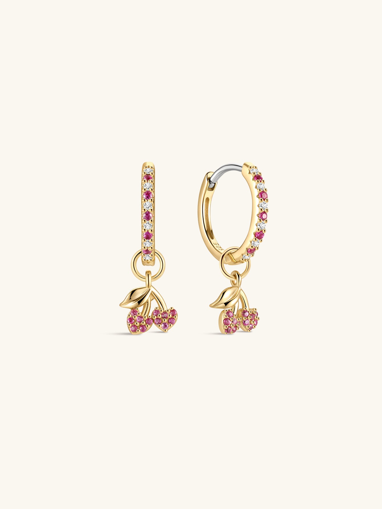 Orchard Cherry 18K Gold Plated Hoop