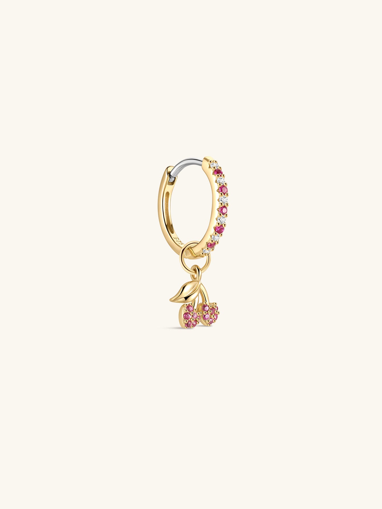Orchard Cherry 18K Gold Plated Hoop