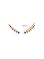Rainbow CZ 18K Gold Plated Ear Climber Top Size Approx 10mm