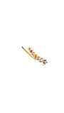 KOSINER 925 Sterling Silver Gold Plated Rainbow Gem Ear Climber, Curved Multi-Color CZ Crawler Cartilage Piercing Earring, Hypoallergenic Stackable for Helix Lobe