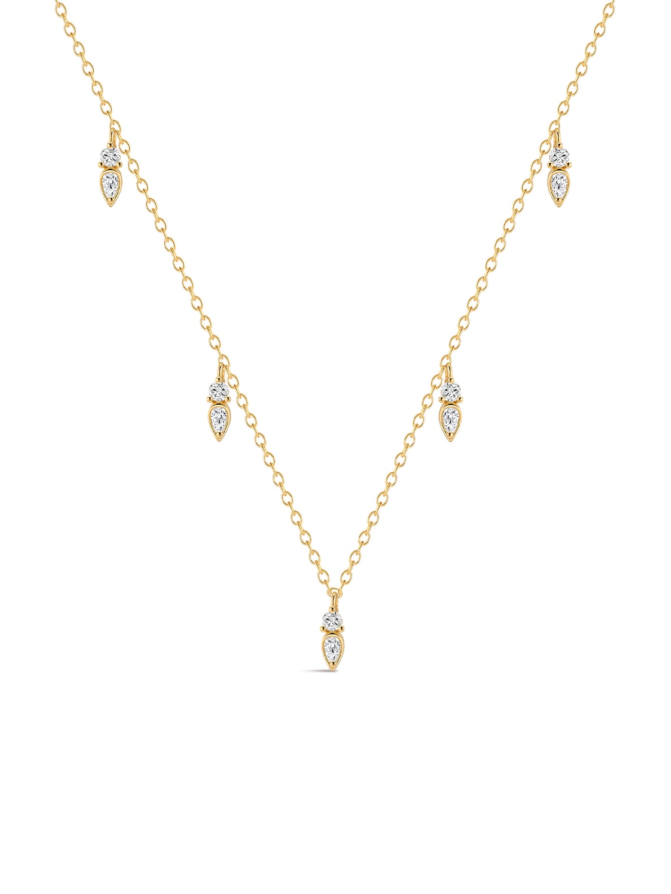 18k Gold Vermeil Flow Droplet Pendant Necklace