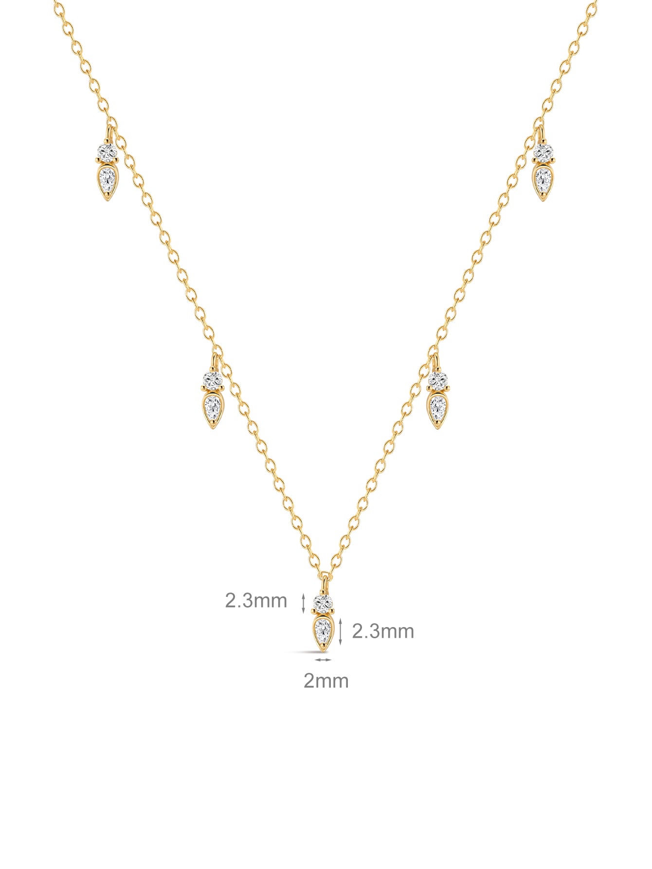 18k Gold Vermeil Flow Droplet Pendant Necklace