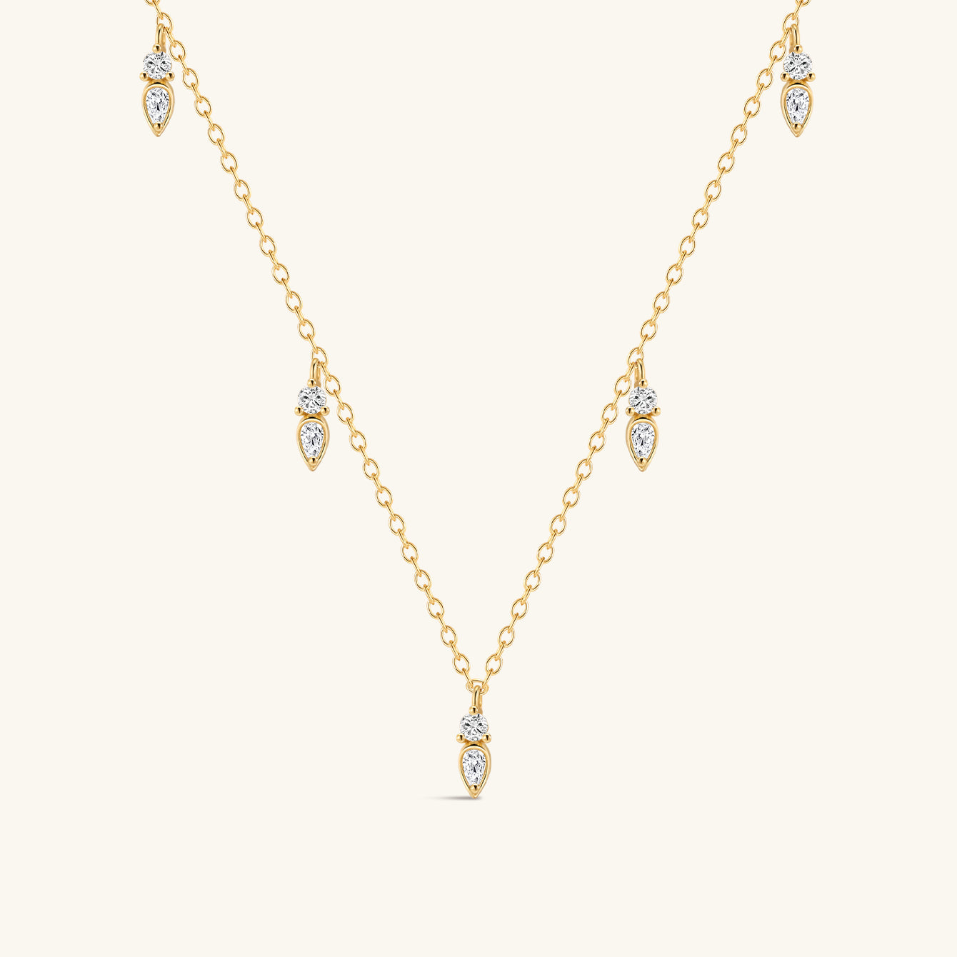 18k Gold Vermeil Flow Droplet Pendant Necklace