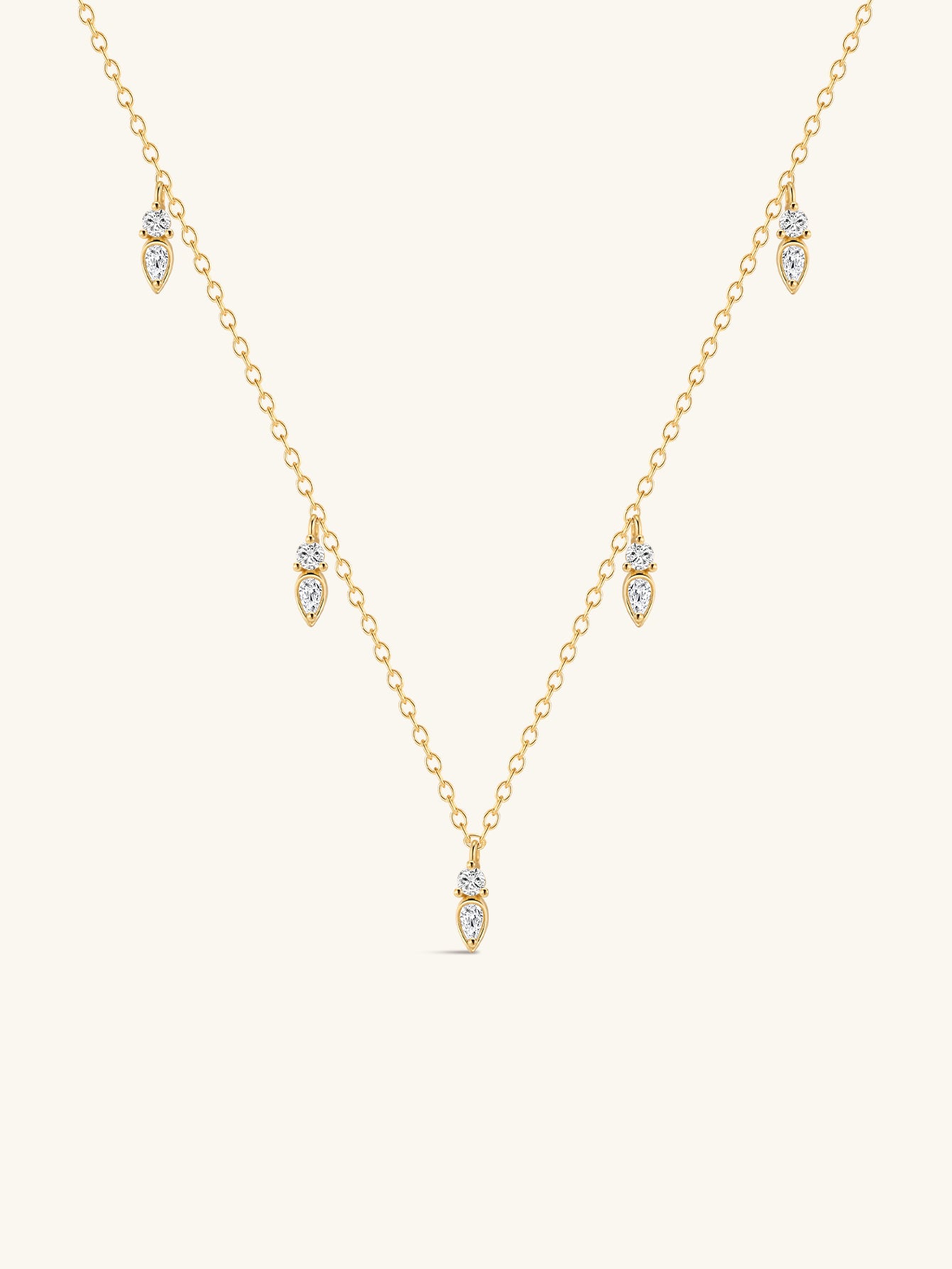 18k Gold Vermeil Flow Droplet Pendant Necklace