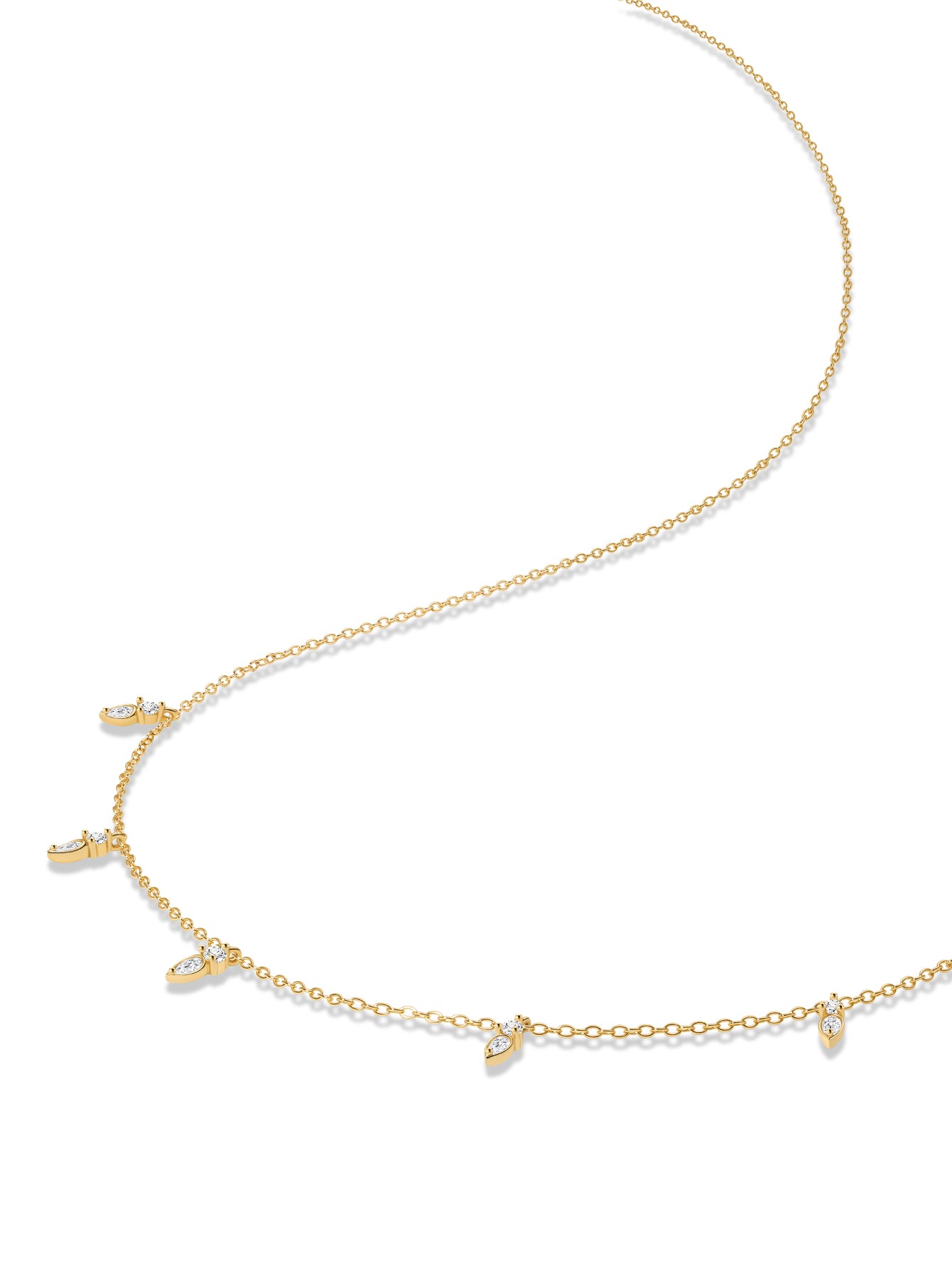 18k Gold Vermeil Flow Droplet Pendant Necklace