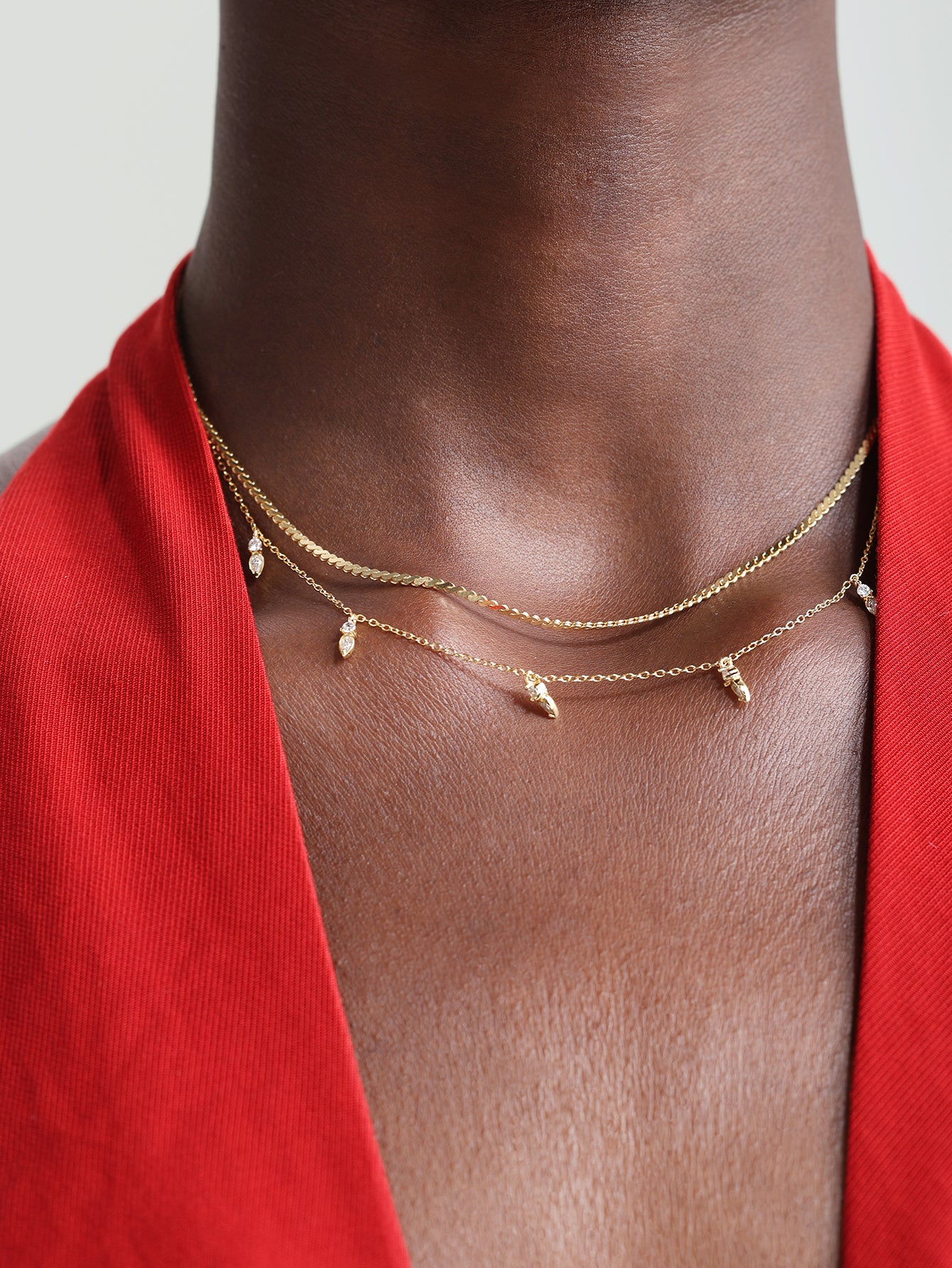 18k Gold Vermeil Flow Droplet Pendant Necklace