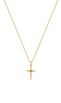 Kosiner Jewelry KOSINER 18K Gold Vermeil Birthstone Cross Chain Necklace