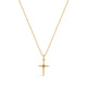 Birthstone Cross Necklace in 18k Gold Vermeil