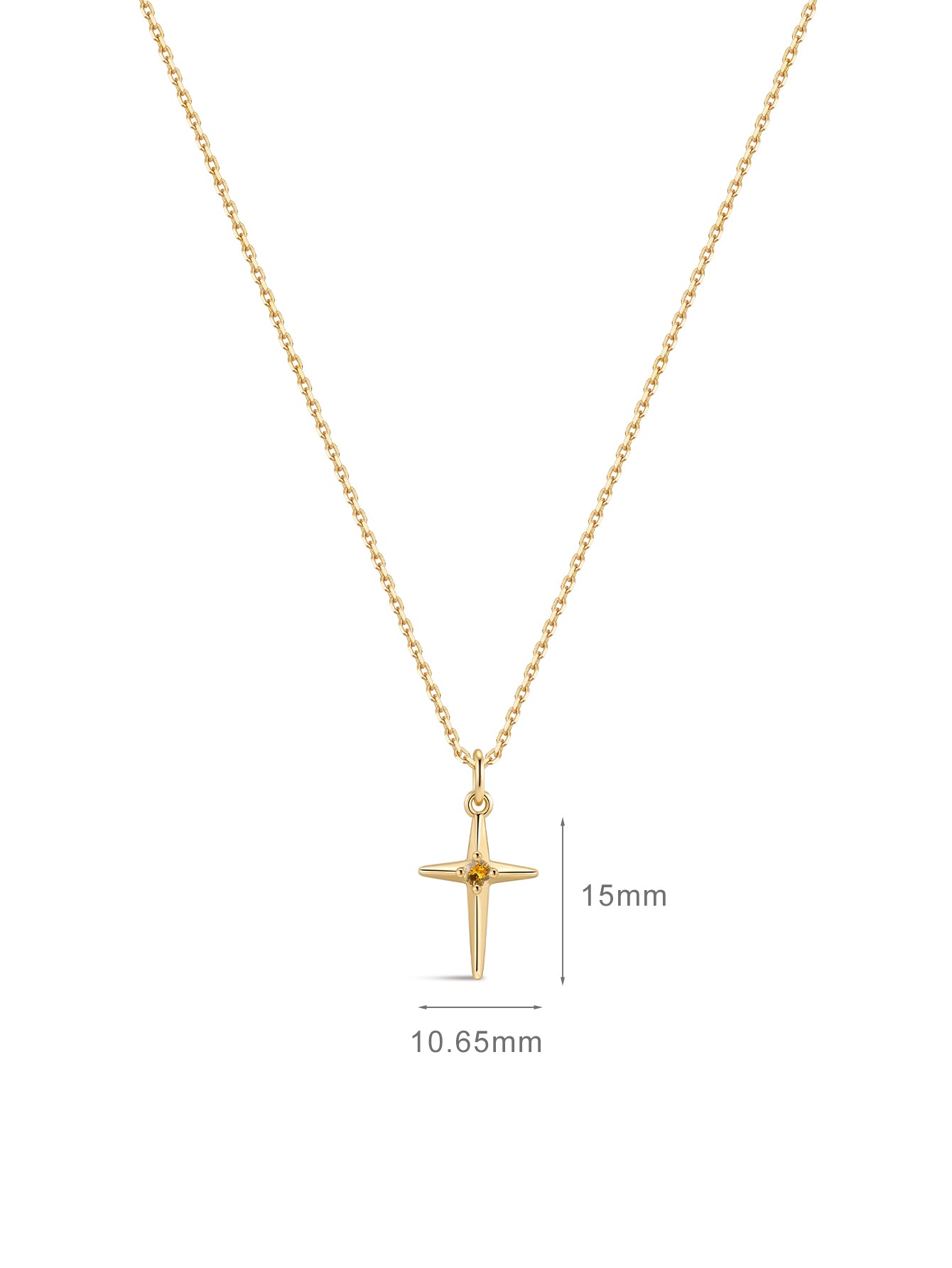 Birthstone Cross Necklace in 18k Gold Vermeil