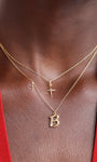 Kosiner Jewelry KOSINER 18K Gold Vermeil Birthstone Cross Chain Necklace
