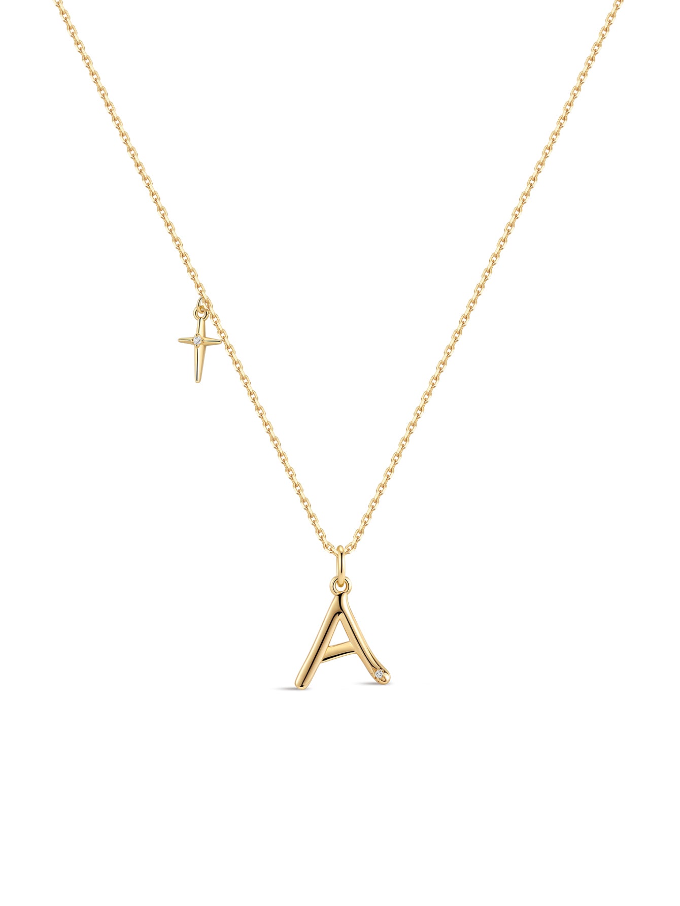 18k Gold Vermeil Initials Pendant Necklace