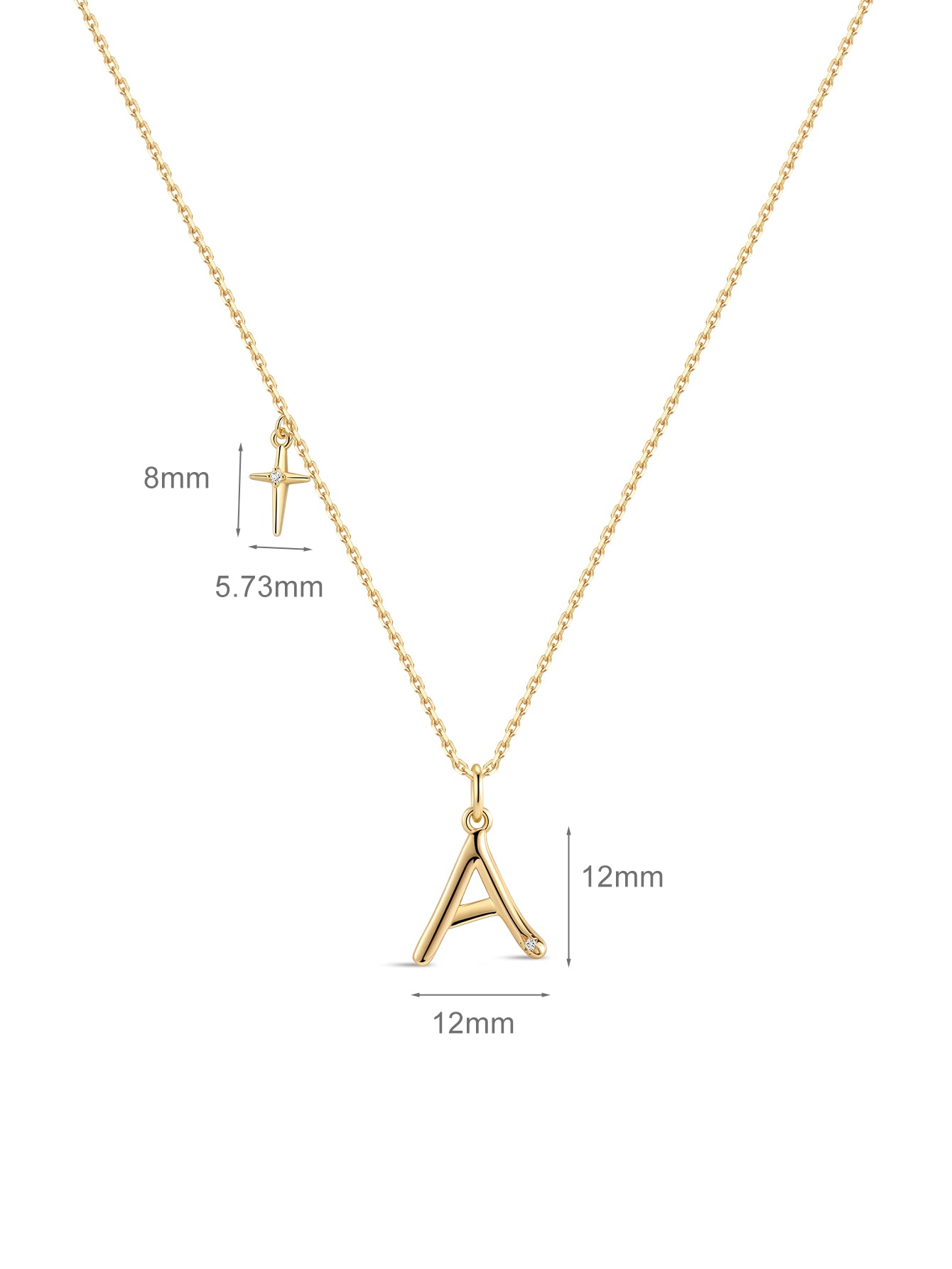 18k Gold Vermeil Initials Pendant Necklace