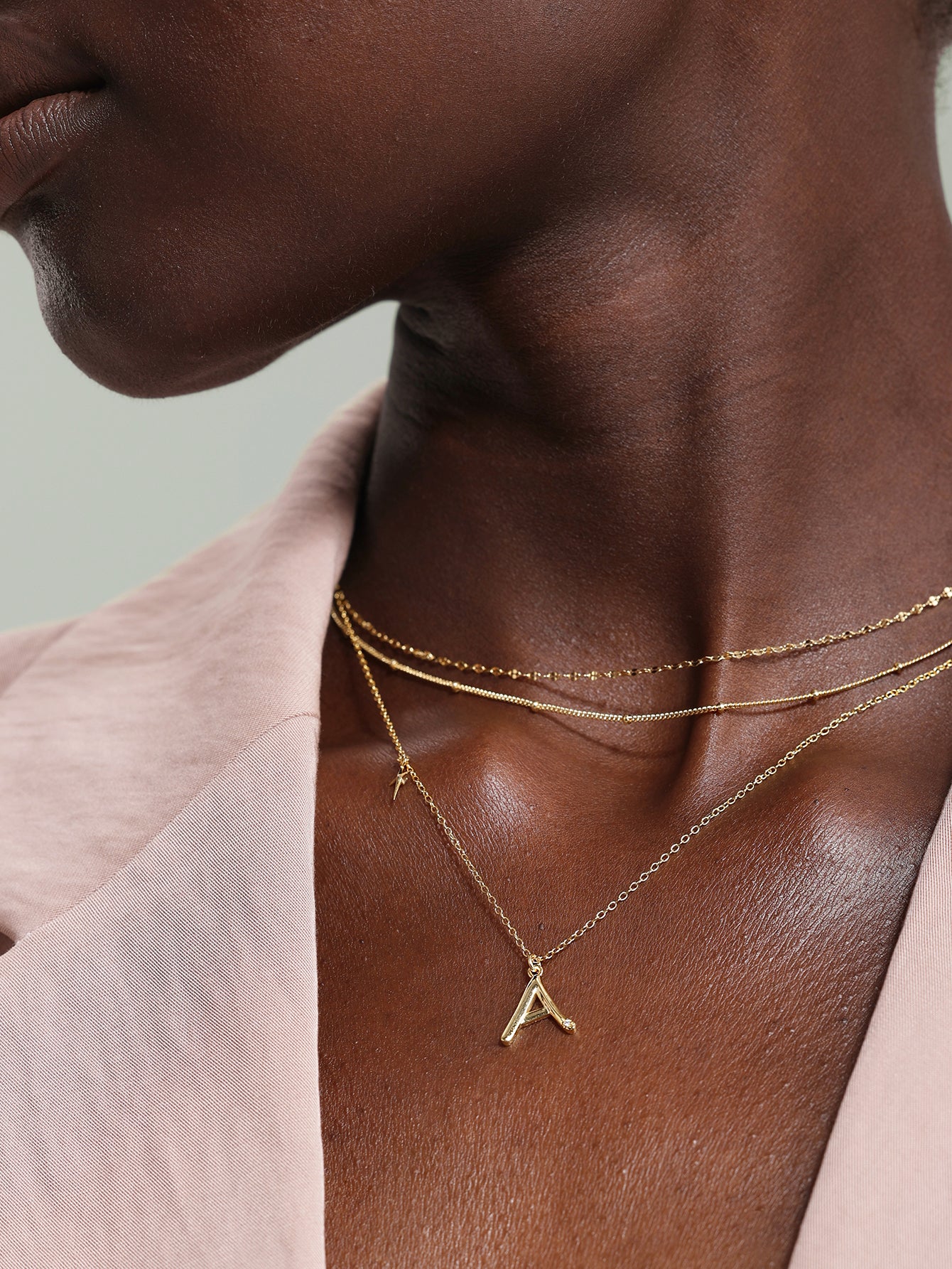 18k Gold Vermeil Initials Pendant Necklace