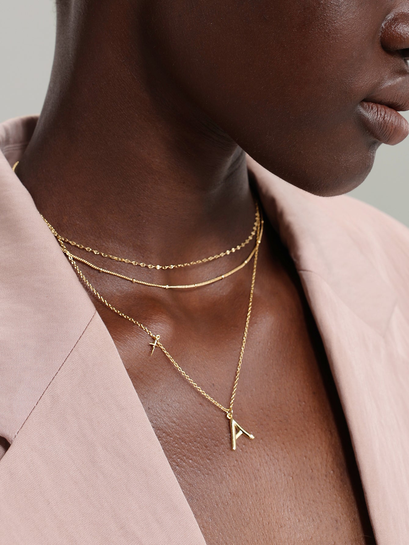 18k Gold Vermeil Initials Pendant Necklace