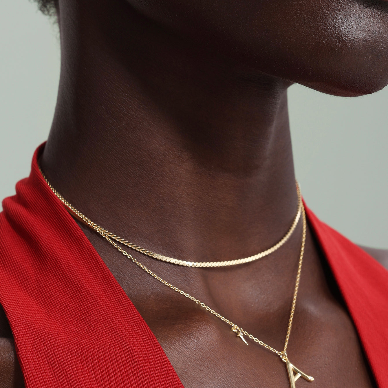 Kosiner Jewelry KOSINER 18K Gold Vermeil Delicate Initials Chain Necklace