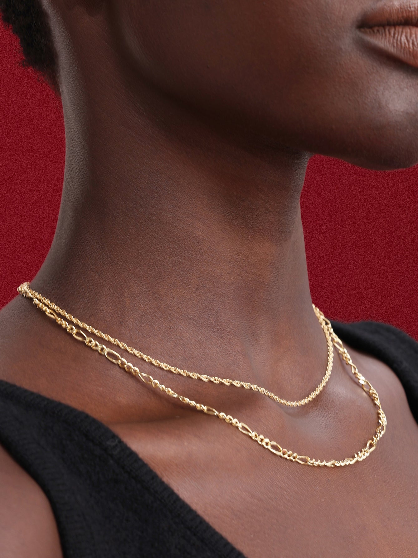Kosiner Jewelry KOSINER 18K Gold Vermeil Figaro Chain Necklace