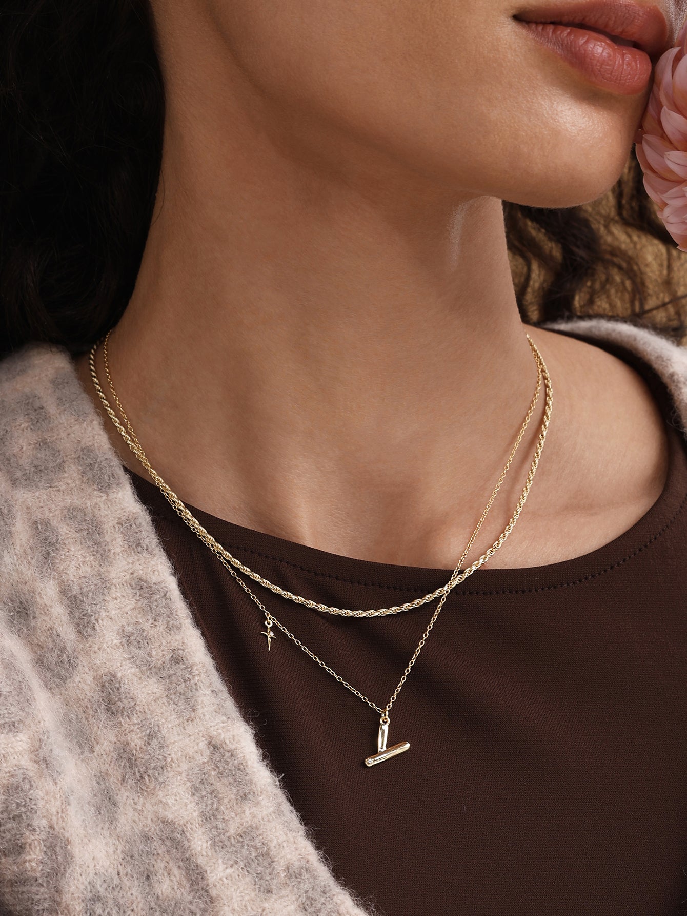 Collana a catena barbazzale in oro 18 carati vermeil