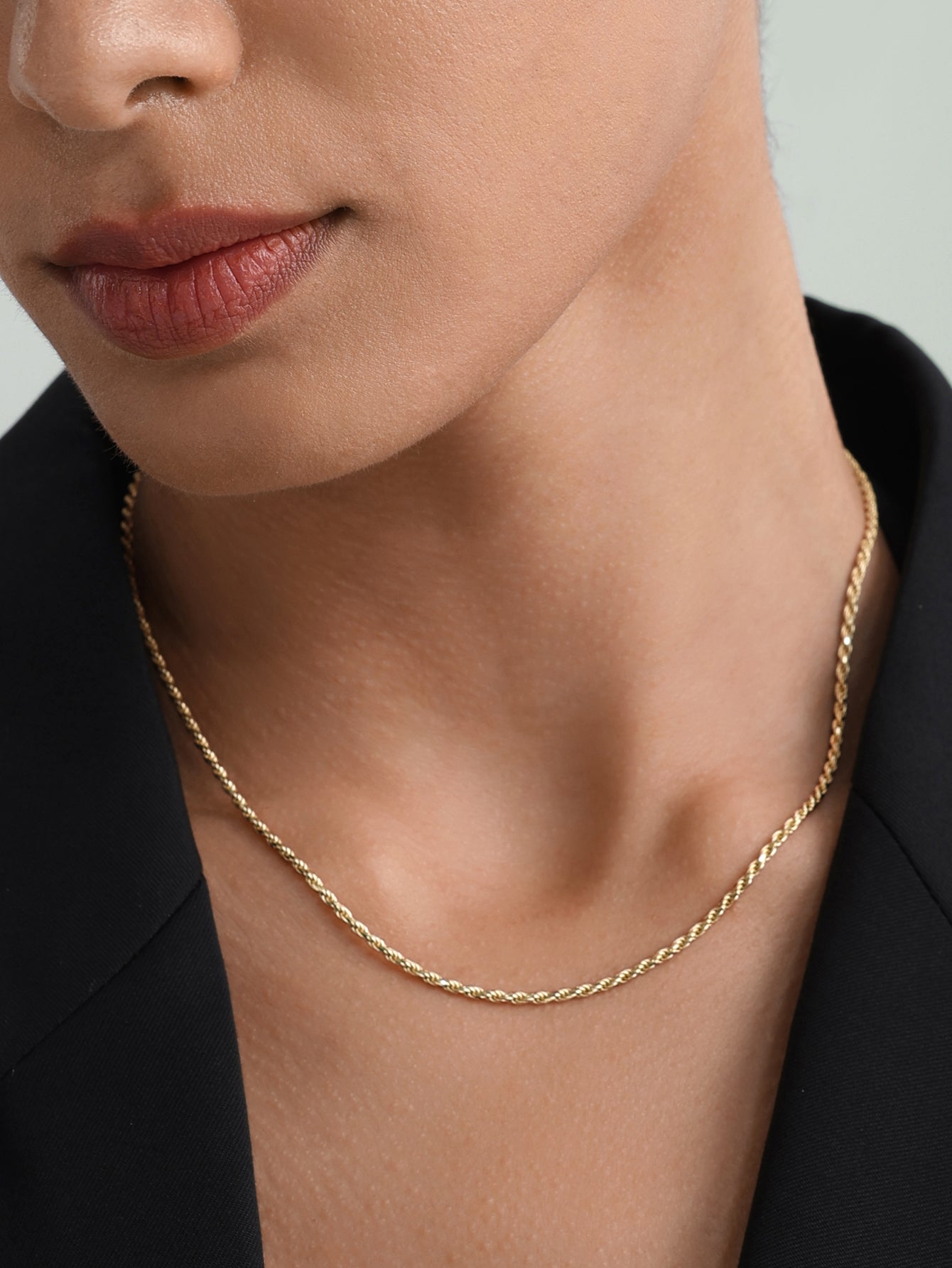 Collana a catena barbazzale in oro 18 carati vermeil