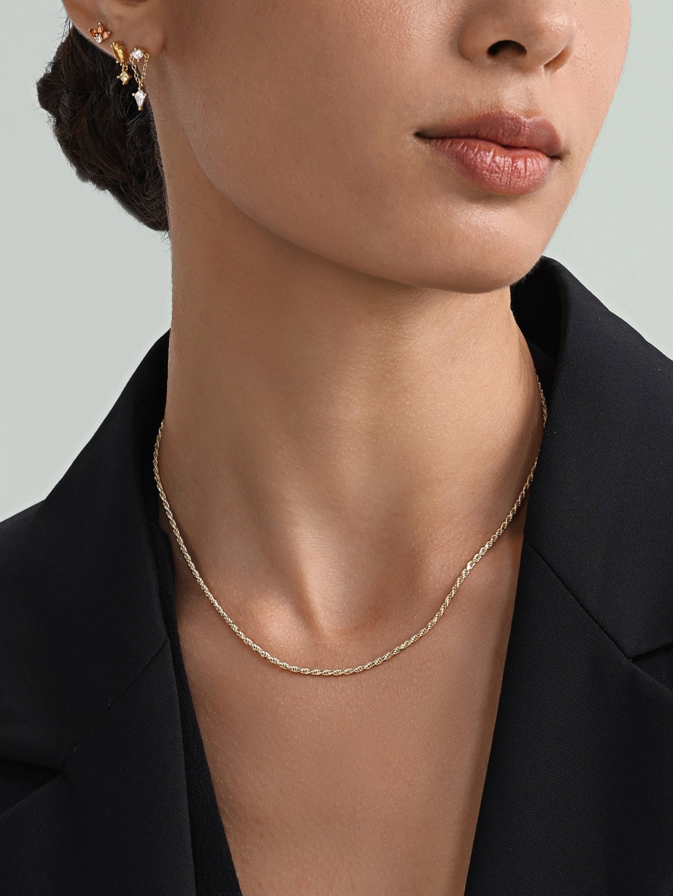 Collana a catena barbazzale in oro 18 carati vermeil