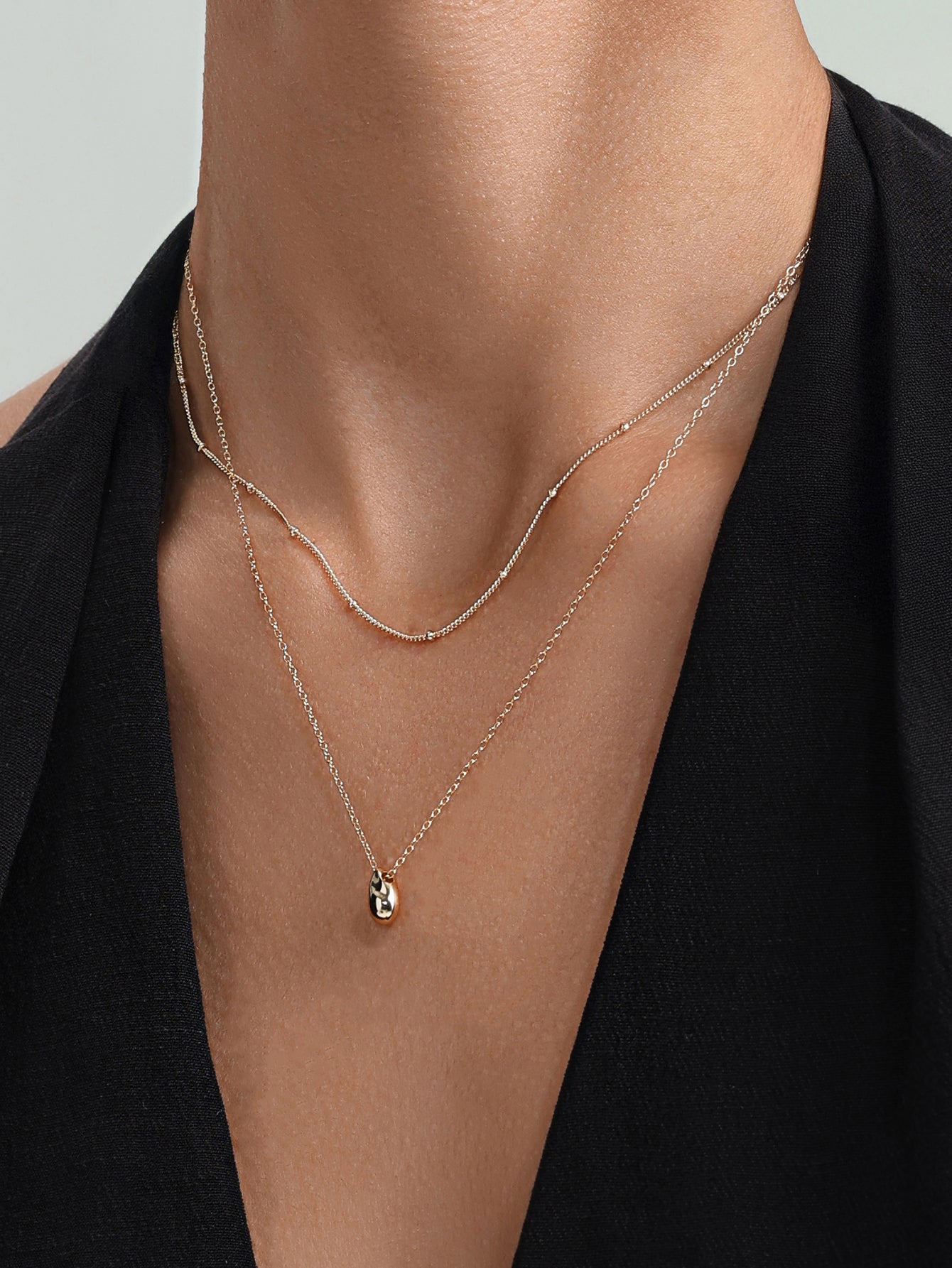 Collana a catena con sfere vermeil in oro 18 carati