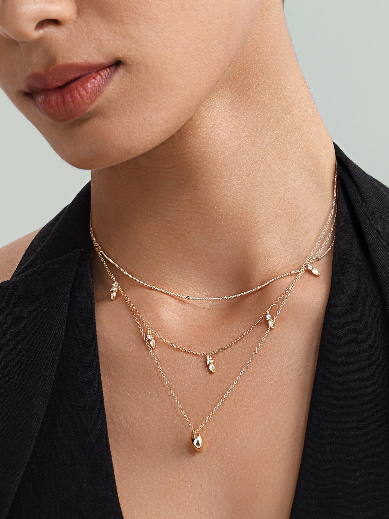 Collana a catena con sfere vermeil in oro 18 carati