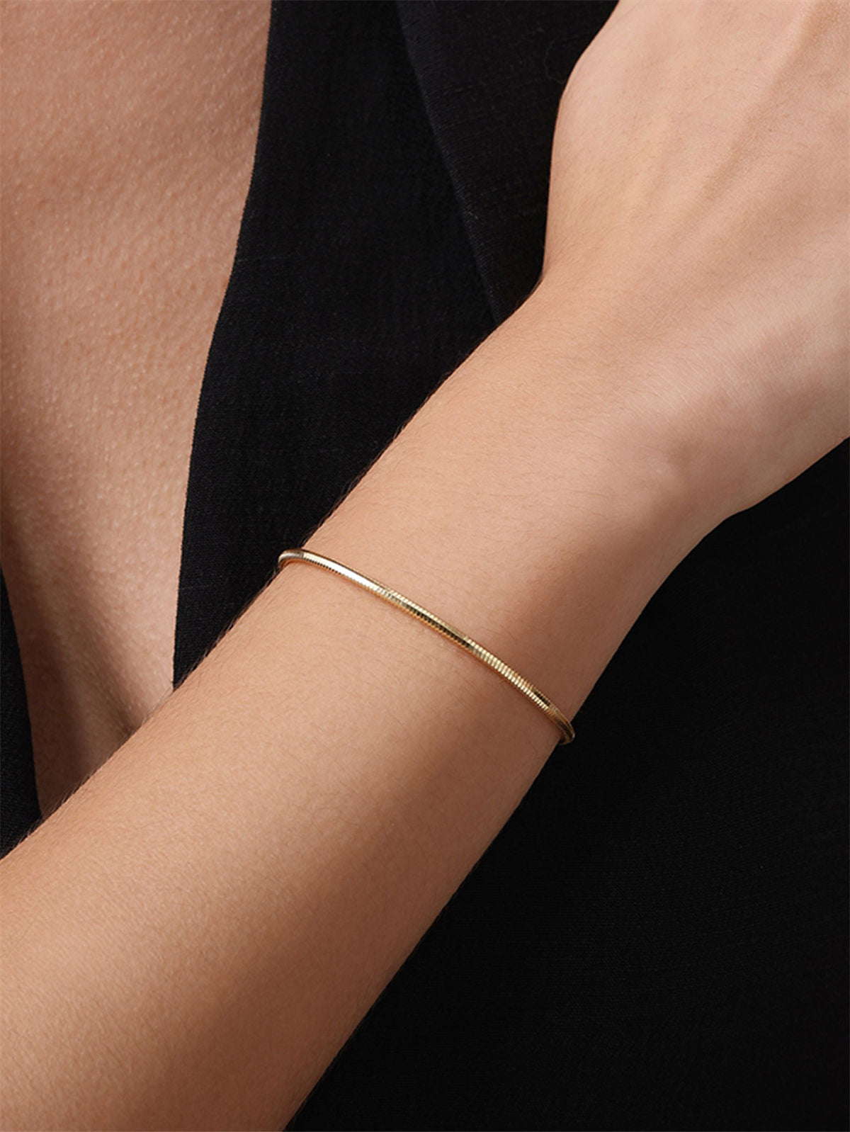 Kosiner Jewelry KOSINER 18K Gold Vermeil Classic Cobra Chain Bracelet