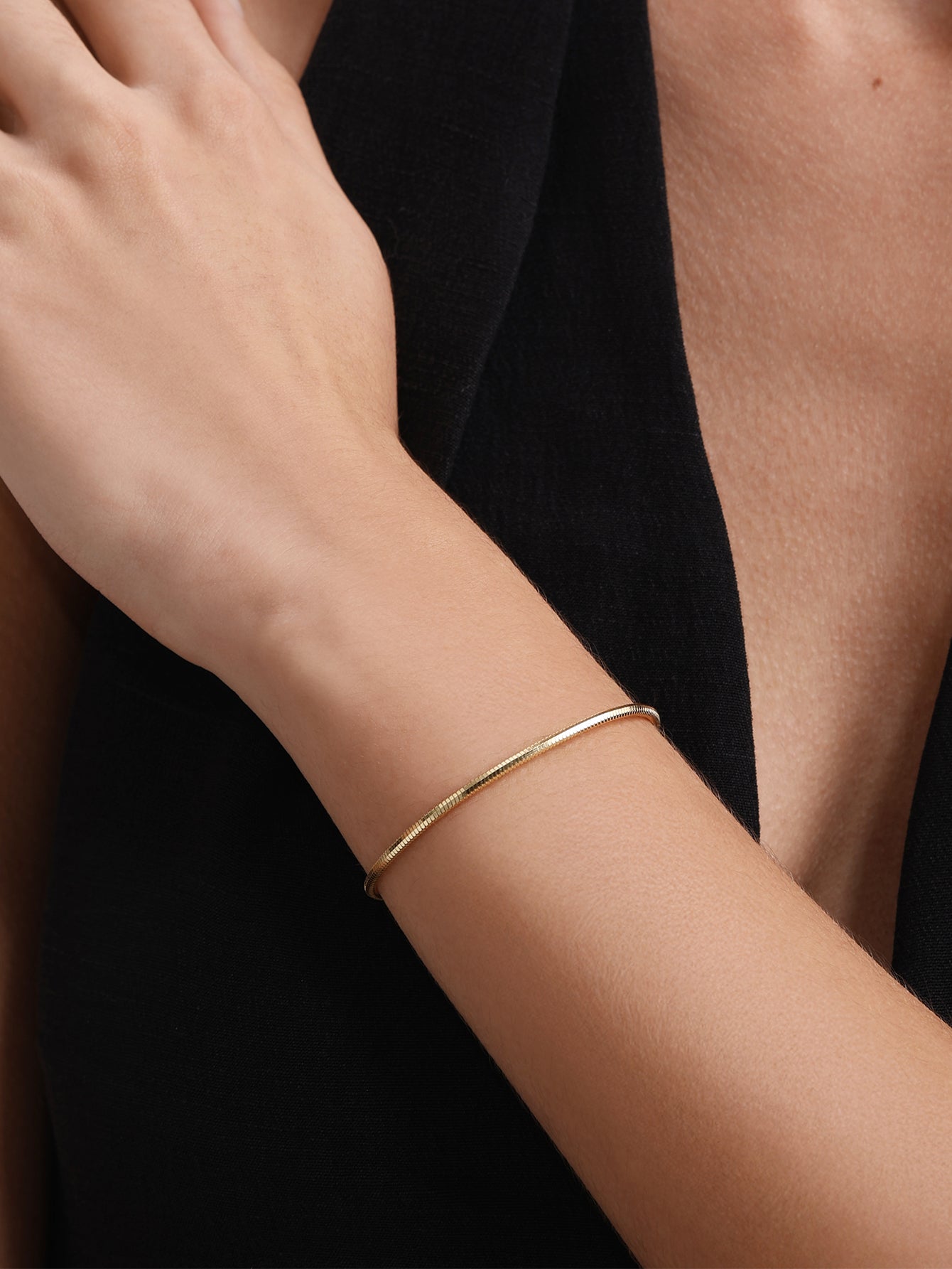 2,0 m langes Cobra-Armband aus 18-karätigem Gold-Vermeil