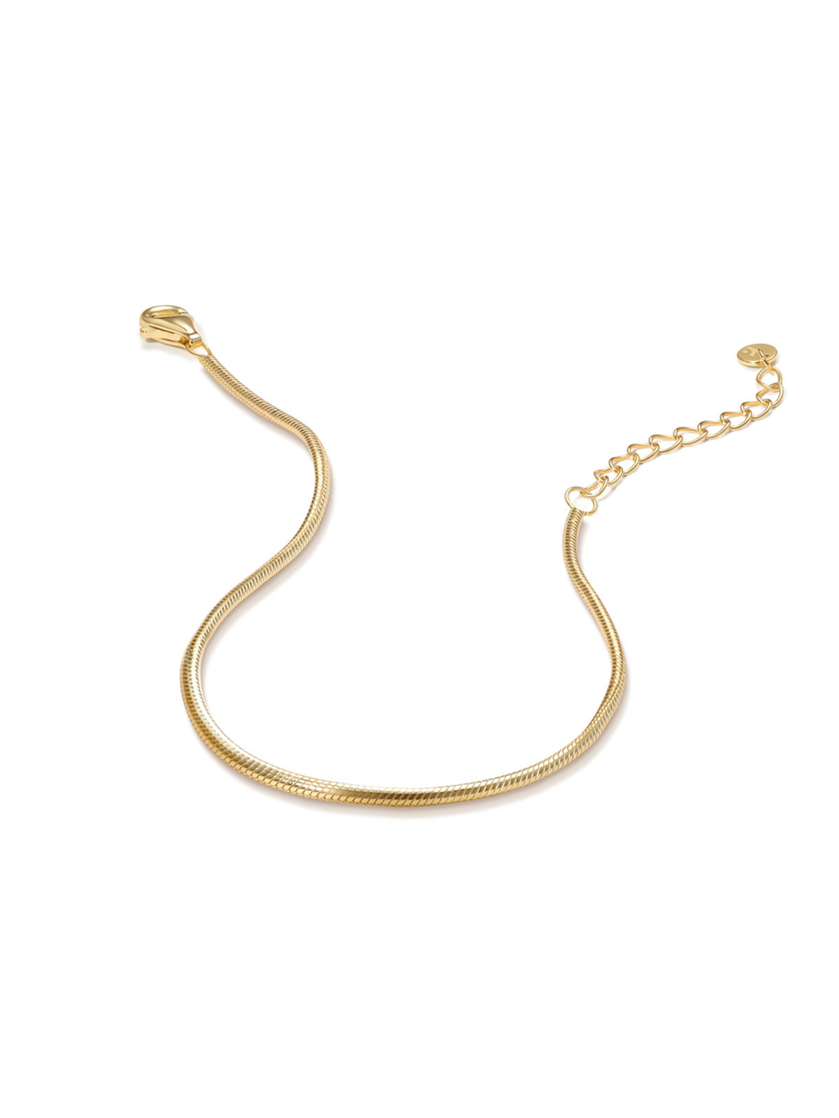 KOSINER 18K Gold Vermeil Cobra Chain Bracelet, Dainty Thin Snake Herringbone Adjustable Bracelet for Women, Minimalist Gold Stacking Bracelet